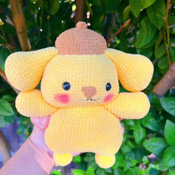 Sanrio Pompompurin Detective Plush | Kawaii Crochet Dog | Amigurumi Yellow Puppy - Picture 3 of 11